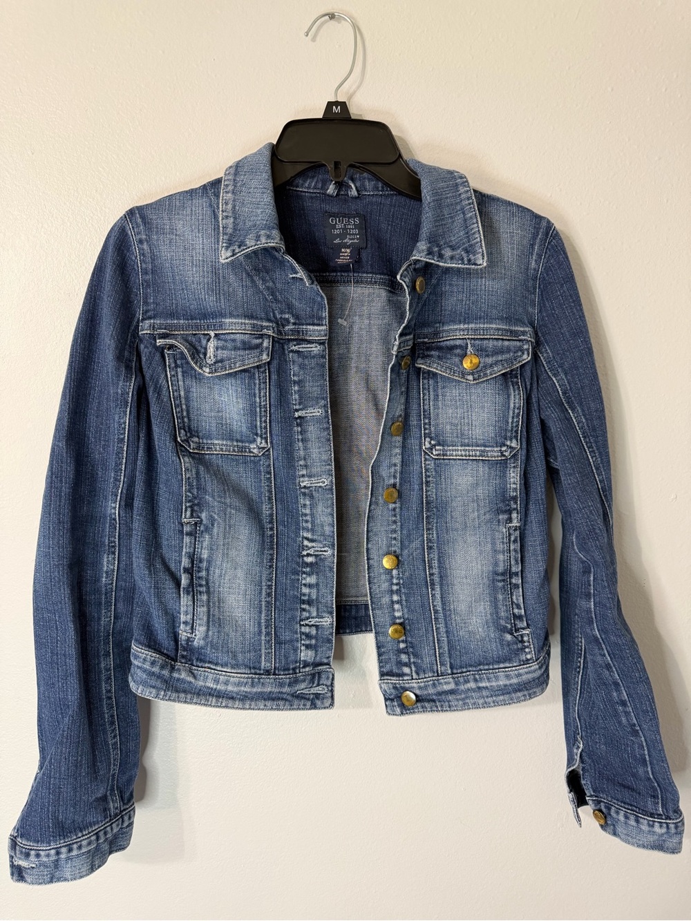 Guess Blue Washed Denim Jean Jacket - Picture 1 of 3